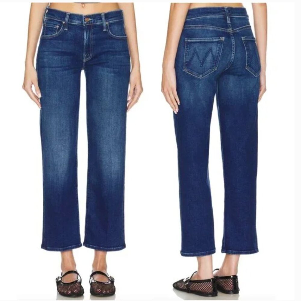 MOTHER The Mid Rise Rambler Zip Ankle Jeans Size 25 Coastal Colors